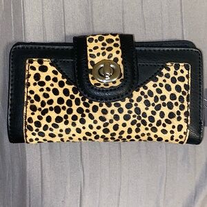 NINE WEST leopard print womens wallet